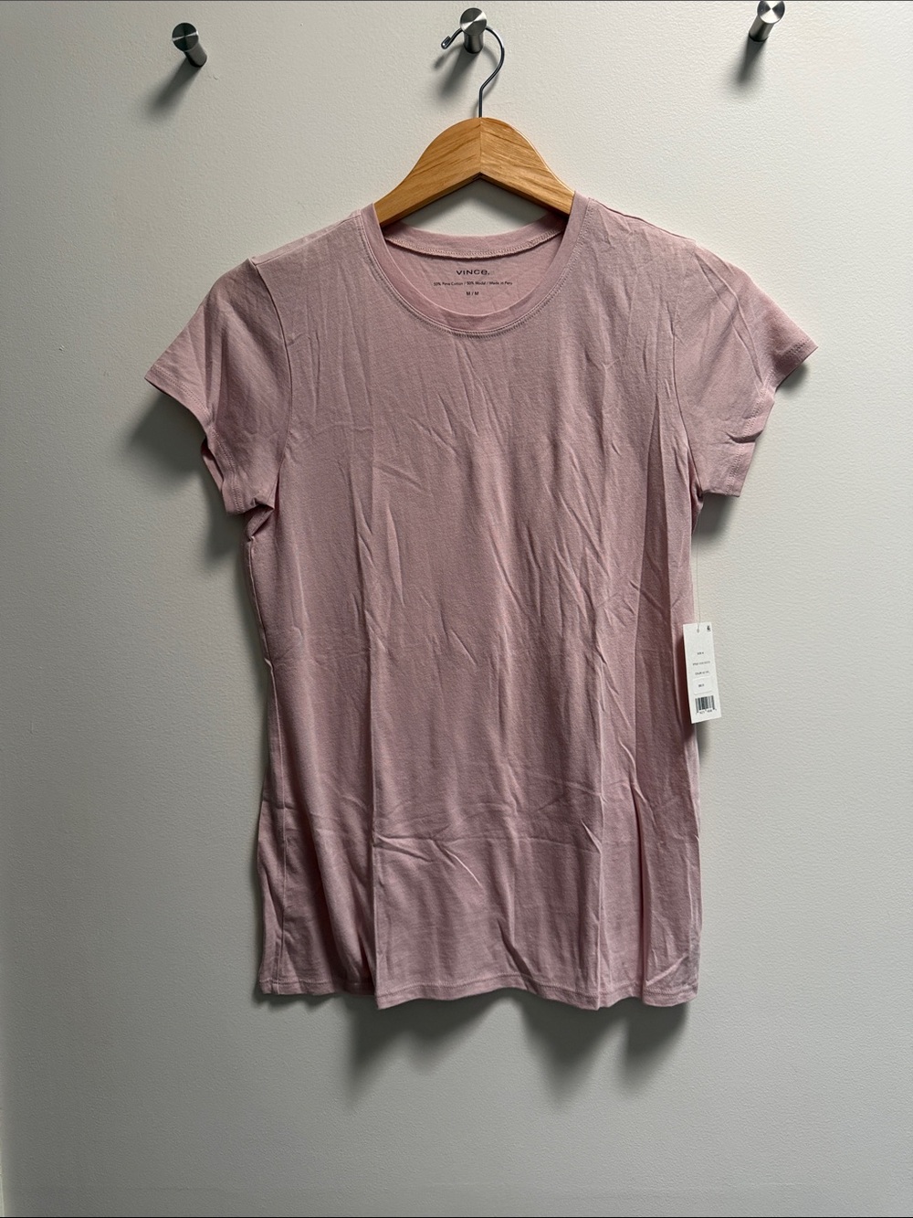 Vince Women's T Shirt Pink Crew Neck Short Sleeve Top Medium Soft NWT